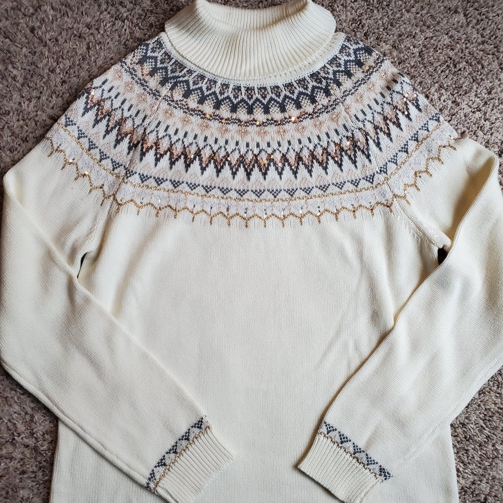 Womens fair isle sweater large nwr